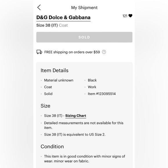 DOLCE & GABBANA Coat w Patent Leather Collar 38 (US Size 2) - Picture 3 of 8